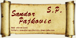 Šandor Pajković vizit kartica